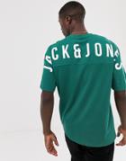 Jack & Jones Core Embroidery Logo T-shirt In Green - Green