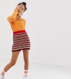 E.l.k Knitted Mini Skirt In Rainbow Stripe Two-piece-multi