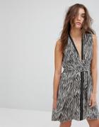 All Saints Jayda Zebra Dress In Silk - Multi