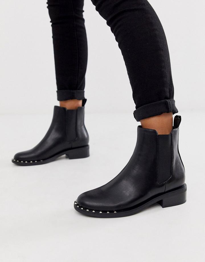 Raid Vivian Black Studded Chelsea Boots
