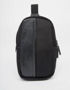 Asos Cross Body Bag In Black Scuba - Black