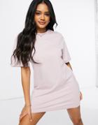 Nike Mini Swoosh Oversized T-shirt Dress In Light Pink