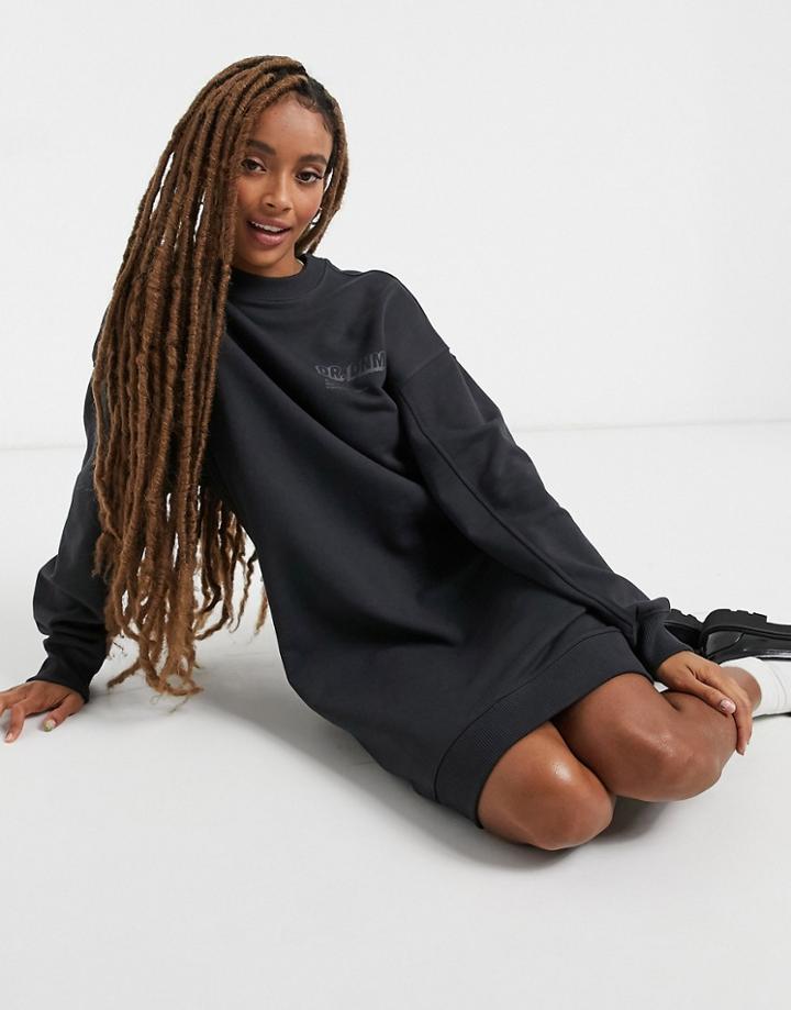 Dr Denim Lowe Sweatshirt Dress In Black