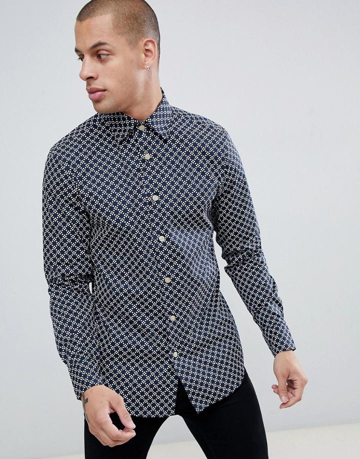 G-star Checkerboard Super Slim Shirt In Blue - Blue