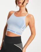 Puma Evo Knit Seamless Crop Top In Dusty Blue-blues