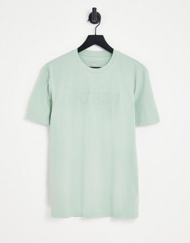 Guess Active T-shirt In Green With Chest Logo
