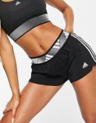 Adidas Training Pacer Shorts With Branded Waistband In Black