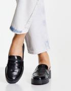 Miss Selfridge Lola Black Patent Loafers