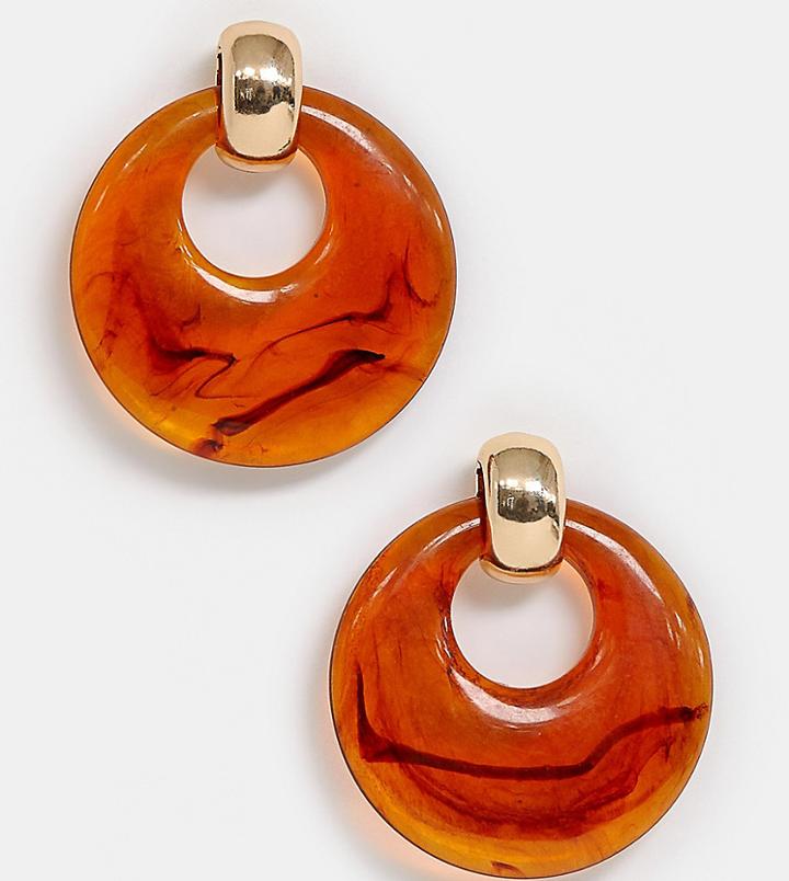 Aldo Daeryan Resin Chunky Hoop Earrings In Tortoiseshell - Orange