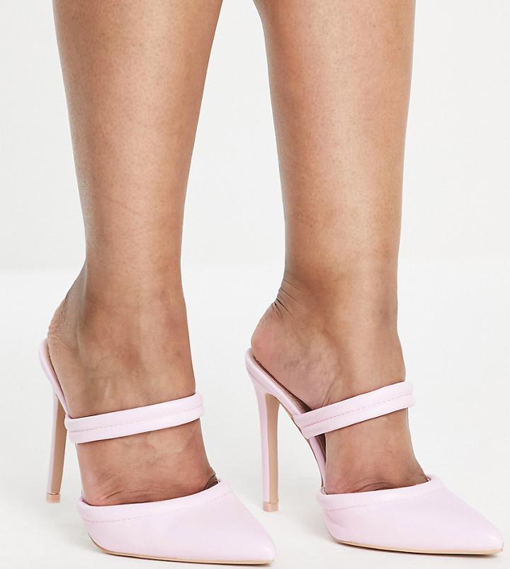 Raid Wide Fit Britta Mule Heeled Shoes In Pink
