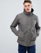 Lyle & Scott Hooded Curved Hem Jacket In Gray - Gray