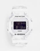 Casio G-shock Unisex Snow Camo Silicone Watch In White