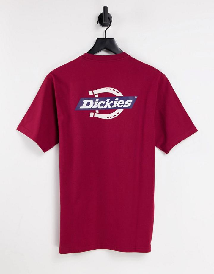 Dickies Ruston Back Print T-shirt In Burgundy-red