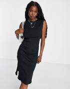 Noisy May Body-conscious Midi Dress With Side Split In Black