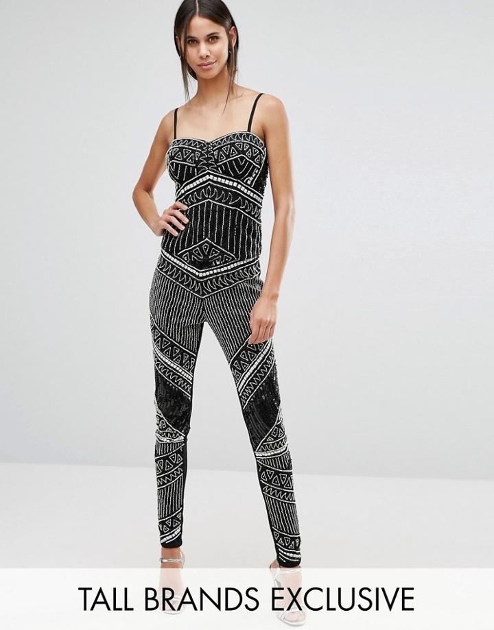 Maya Tall Premium Embellished Front Skinny Pant - Black
