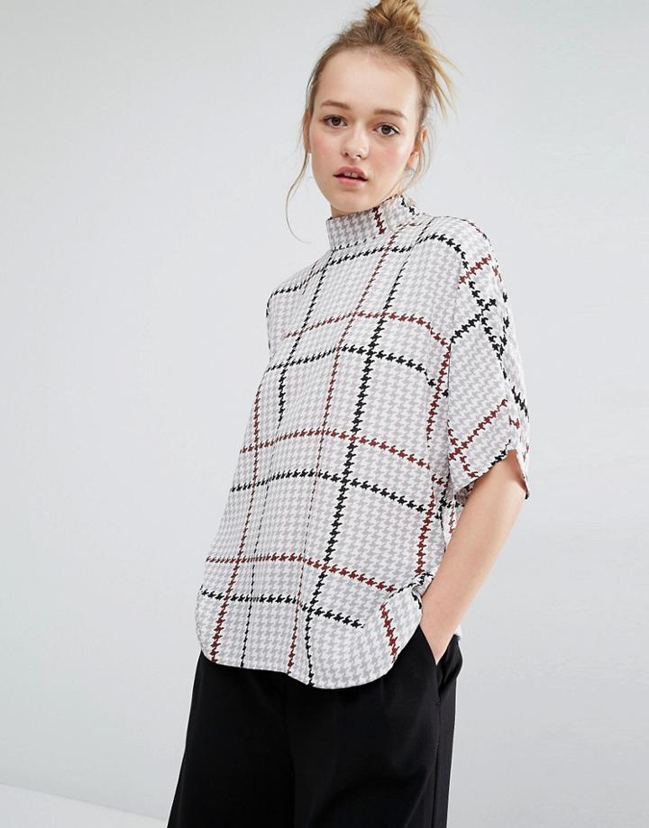 Monki Zip Back Blouse - Multi
