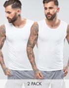 Boss By Hugo Boss Tanks 2 Pack In Regular Fit - White