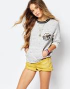 Billabong Beach Days Slouchy Sweatshirt With 3/4 Sleeves - Ice Athletic