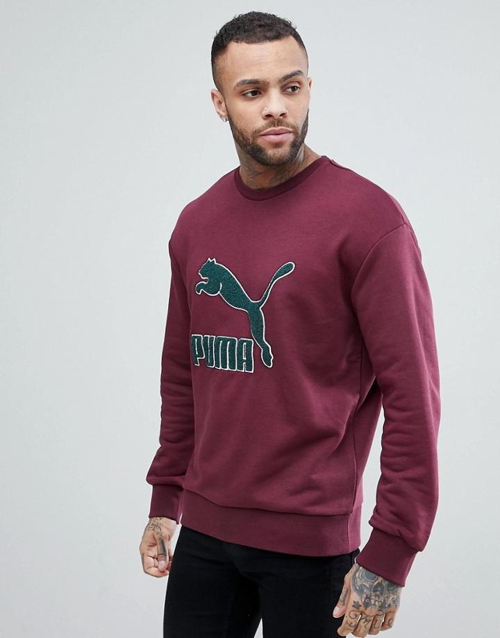 Puma Vintage Toweling Logo Sweatshirt - Red