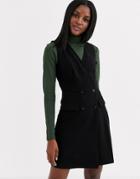 Jdy Sleeveless Wrap Pinafore Dress In Black