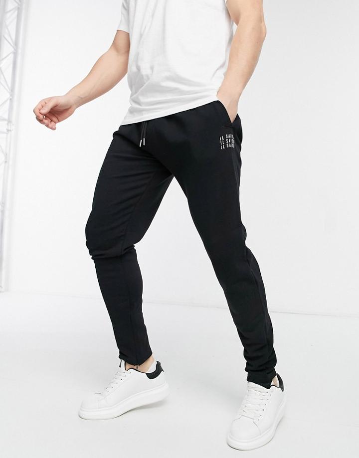 Il Sarto Triple Logo Sweatpants In Black