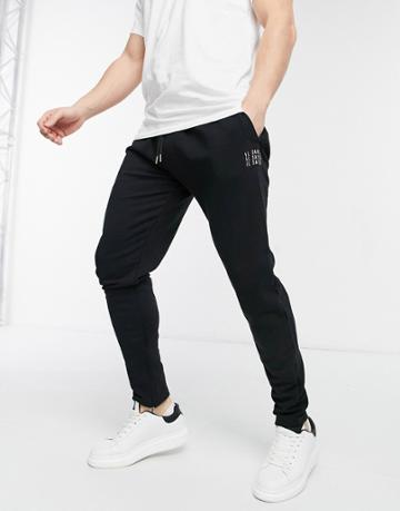 Il Sarto Triple Logo Sweatpants In Black