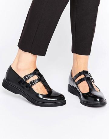 New Look Patent T-bar Shoe - Black