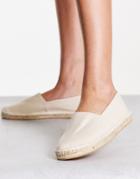 South Beach Off White Canvas Flat Espadrilles