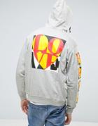 Love Moschino Back And Sleeve Print Hoodie - Gray