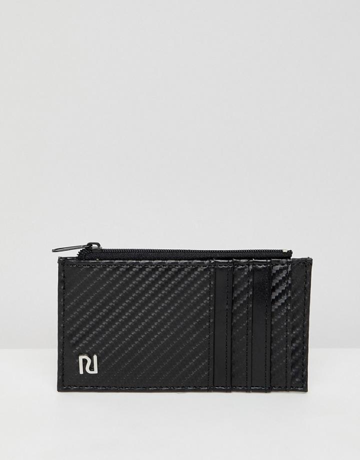 River Island Card Holder With Zip Pocket In Black - Black