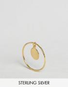 Asos Gold Plated Sterling Silver Fine Coin Charm Ring - Gold