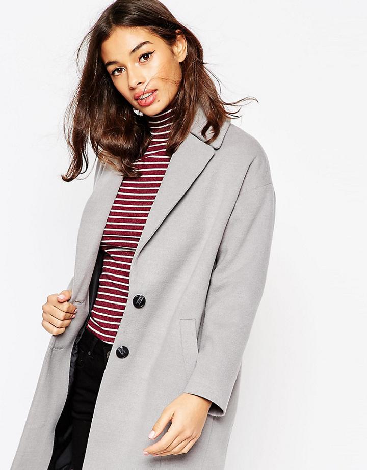 Asos Petite Ultimate Cocoon Coat - Black