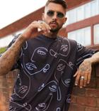 Asos Design Oversized T-shirt With All Over Line Drawing