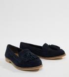 Asos Design Messenger Suede Tassel Loafers - Navy