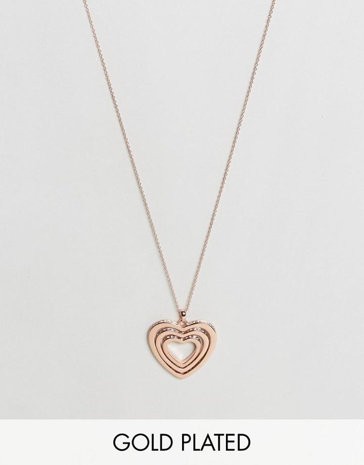 Ted Baker Helinna Crystal Spinning Heart Pendant - Gold
