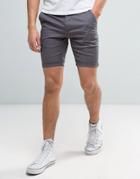 Asos Skinny Chino Shorts In Soft Purple - Gray