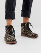 Call It Spring By Aldo Sonney Lace Up Chunky Ankle Boots In Animal Print
