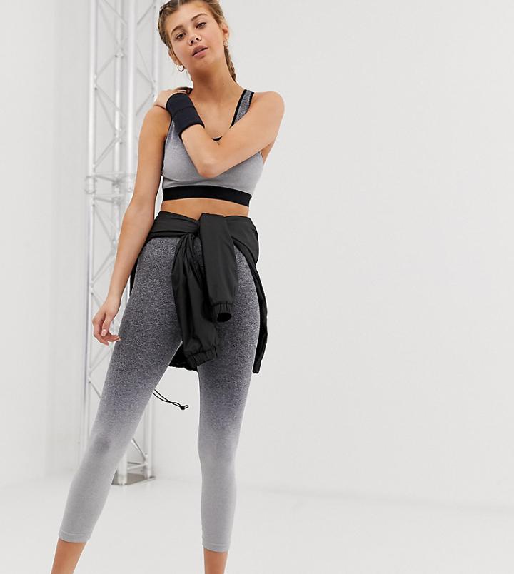 South Beach Ombre Seamless Leggings In Black - Black