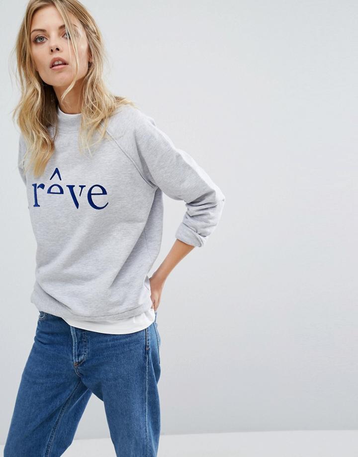 Selected Femme Reve Logo Sweat - Gray