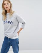 Selected Femme Reve Logo Sweat - Gray