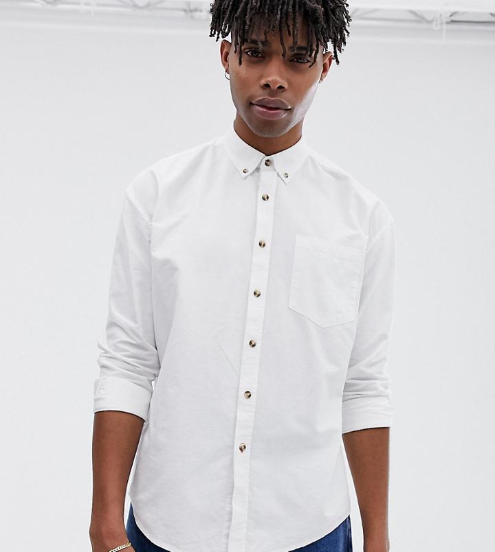 Collusion Oxford Shirt In White