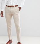 Noak Skinny Suit Pants In Harris Tweed - Beige