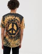 Asos Design Relaxed T-shirt With Peace Tie Dye Wash - Multi