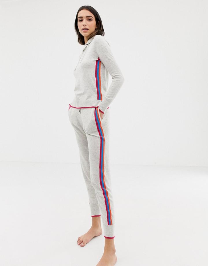 Oasis Joggers With Rainbow Side Stripe In Gray - Multi