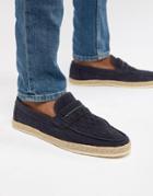 Boohooman Weave Loafers In Navy - Navy
