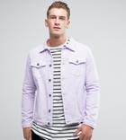 Liquor N Poker Plain Lilac Denim Jacket - Purple