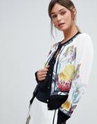 Ted Baker Buttondown Top In Tranquility Floral Print - Multi