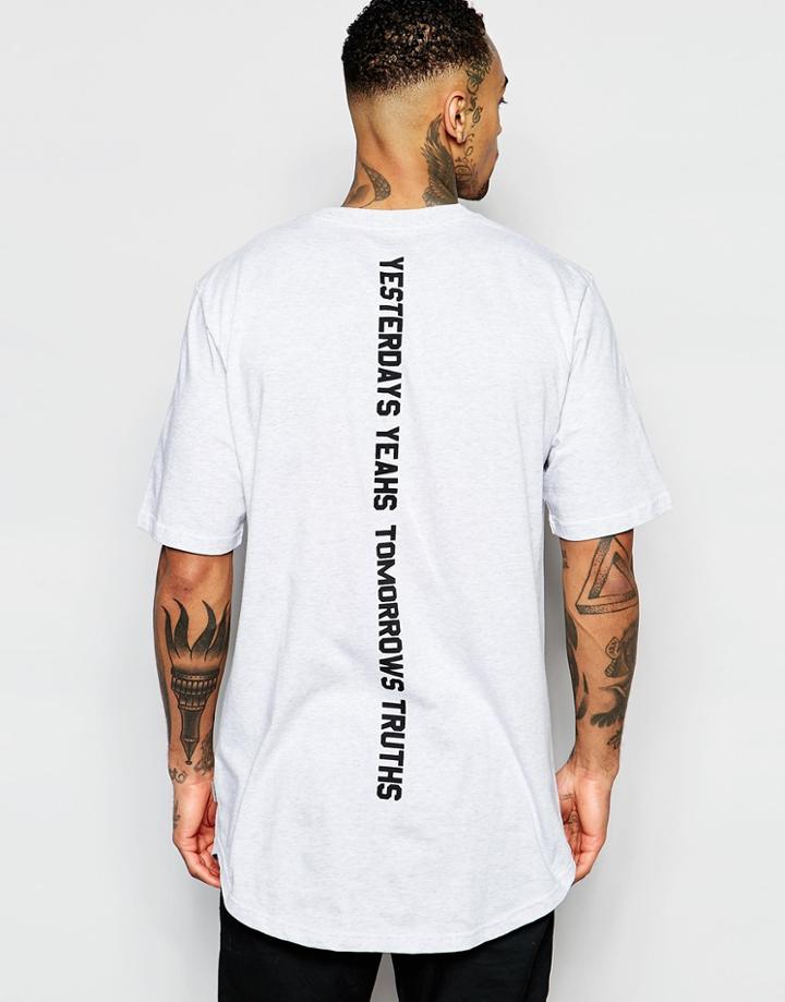 Carhartt Wip Rhymes Longline T-shirt With Back Print - Ash Heather