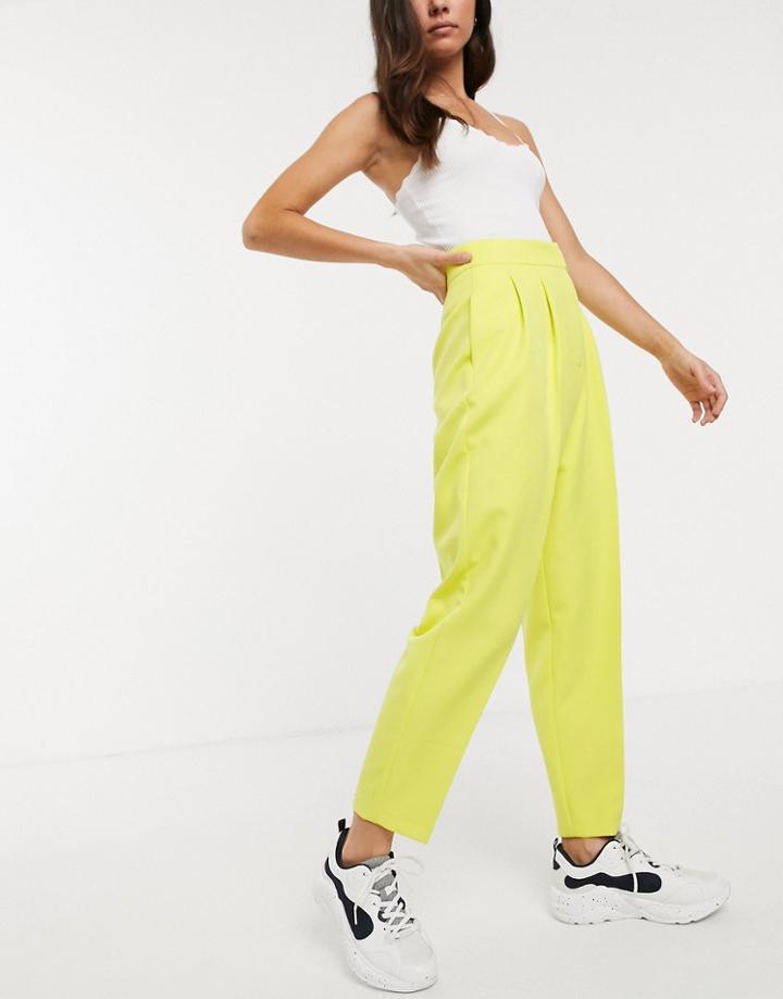 Asos Design 80s Extreme Tapered Pants In Lime-green