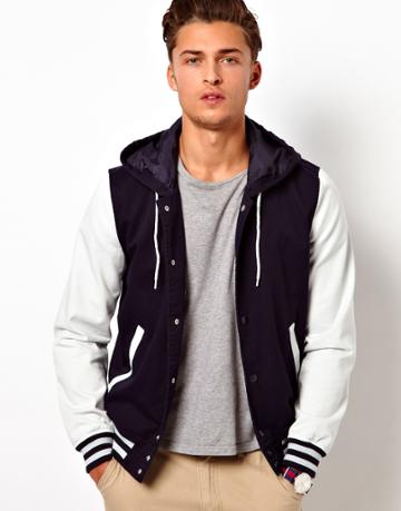 Asos Varsity Jacket With Hood